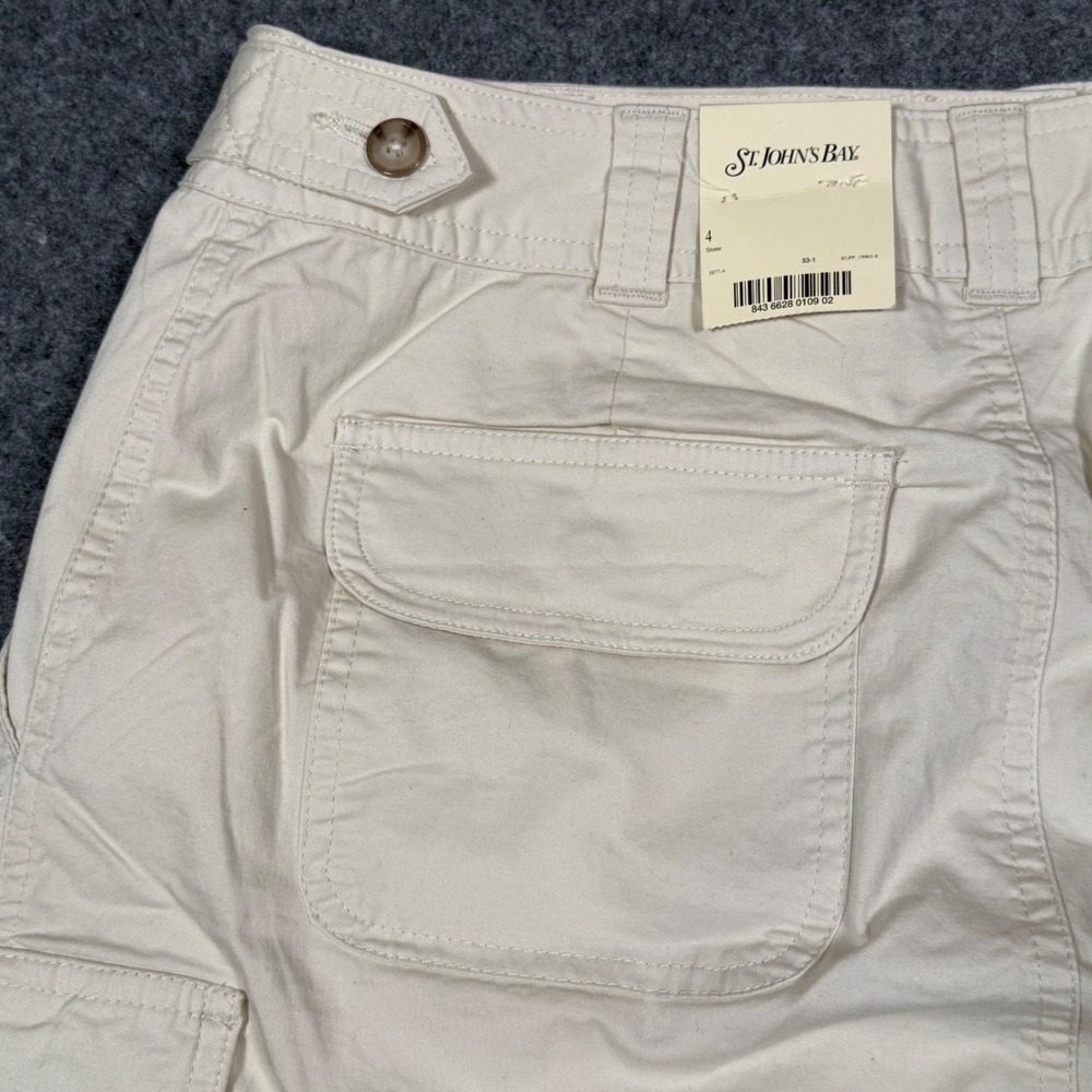 St. John's Bay Womens Beige Cargo Skort Size 4 Stretch Cotton Utility Mini Skirt - Picture 10 of 13